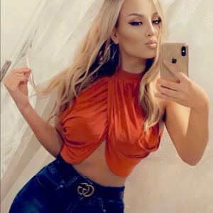 Pretty little thing red crop top